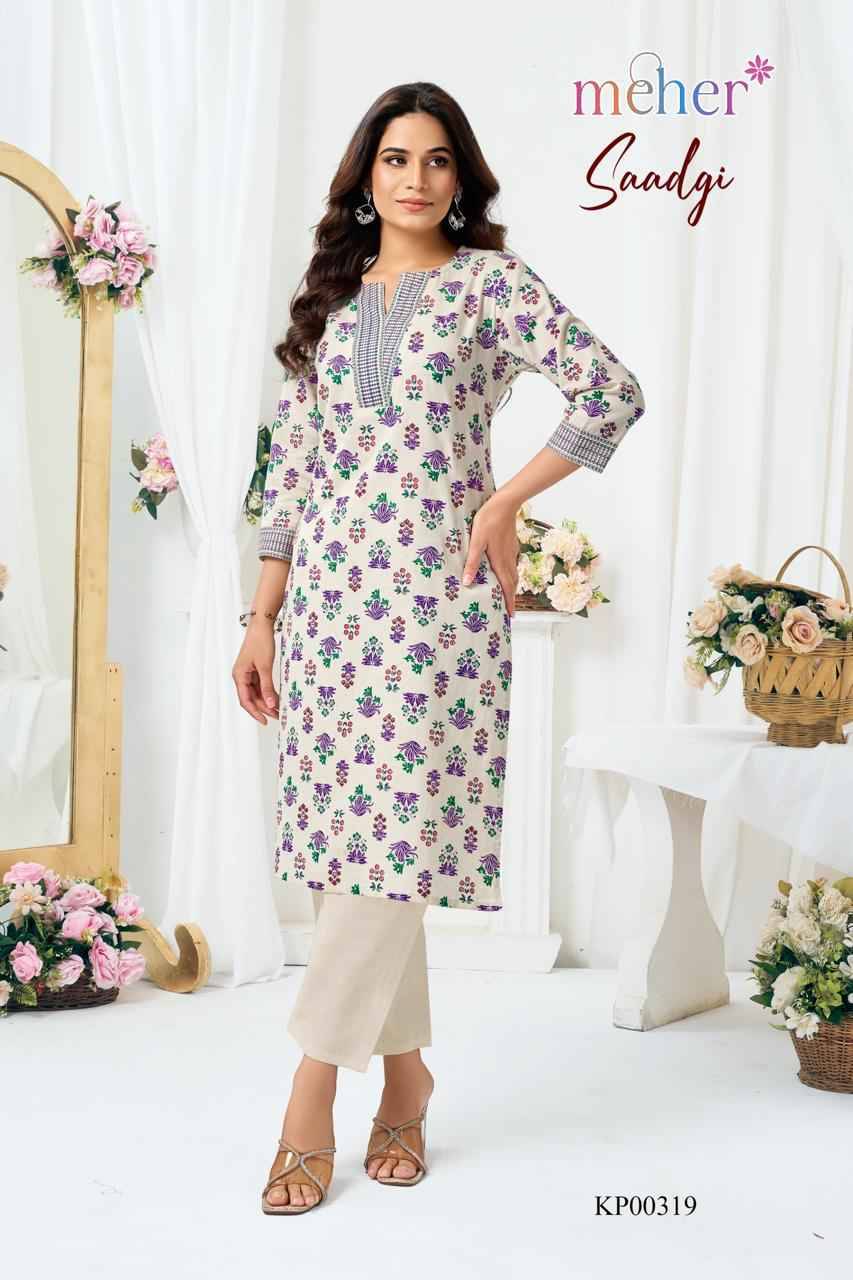 SAADGI By Meher 316 To 319 Series Designer Collection Cotton Co-ord Set At Wholesale Price